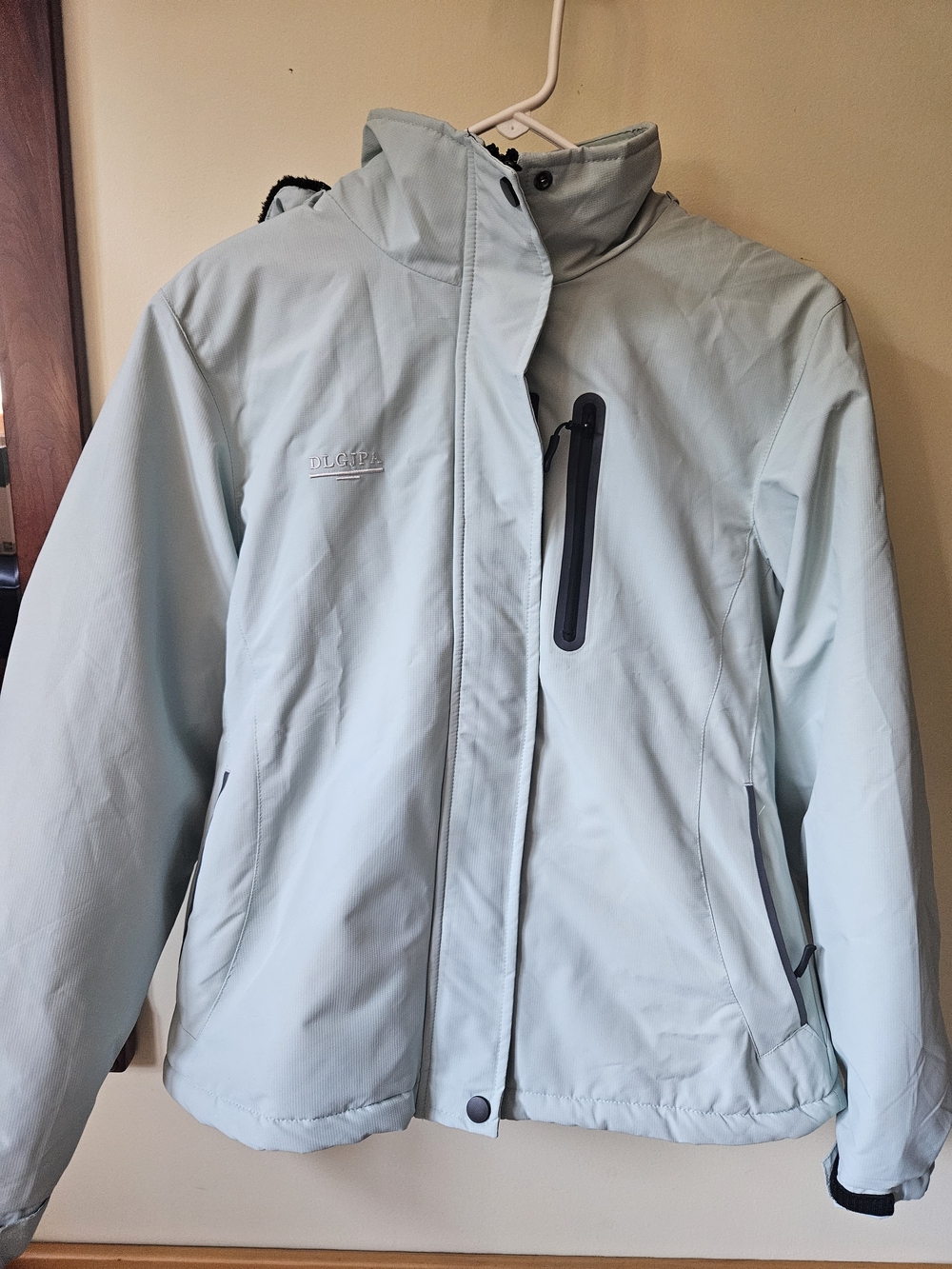 DLGJPA Light Blue Women's Waterproof Hooded Jacket
